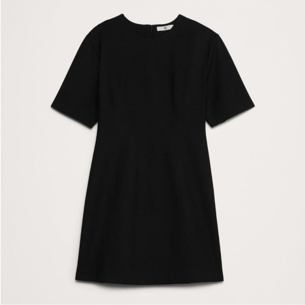 Banana Republic Black Short-Sleeve Shift Dress - Picture 1 of 5